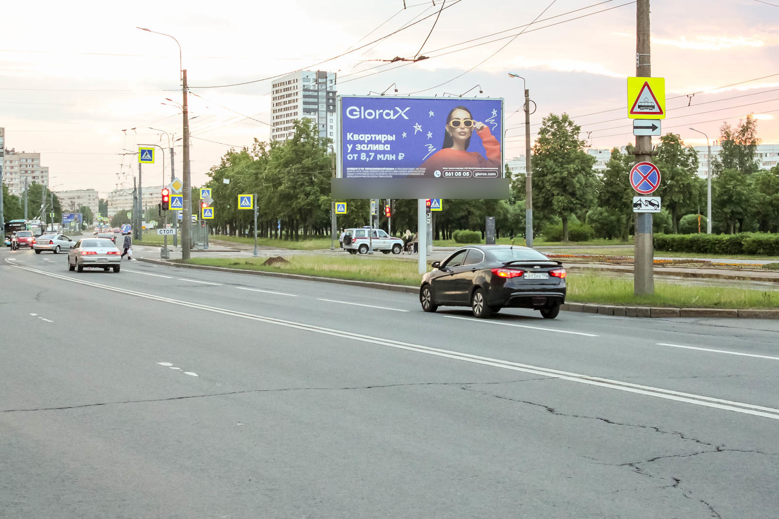 Фотография рекламного носителя, тип: Билборд 3x6, адрес: Ветеранов пр-т., д.142 Х Добровольцев ул., Санкт-Петербург, Россия. Сторона А №118619