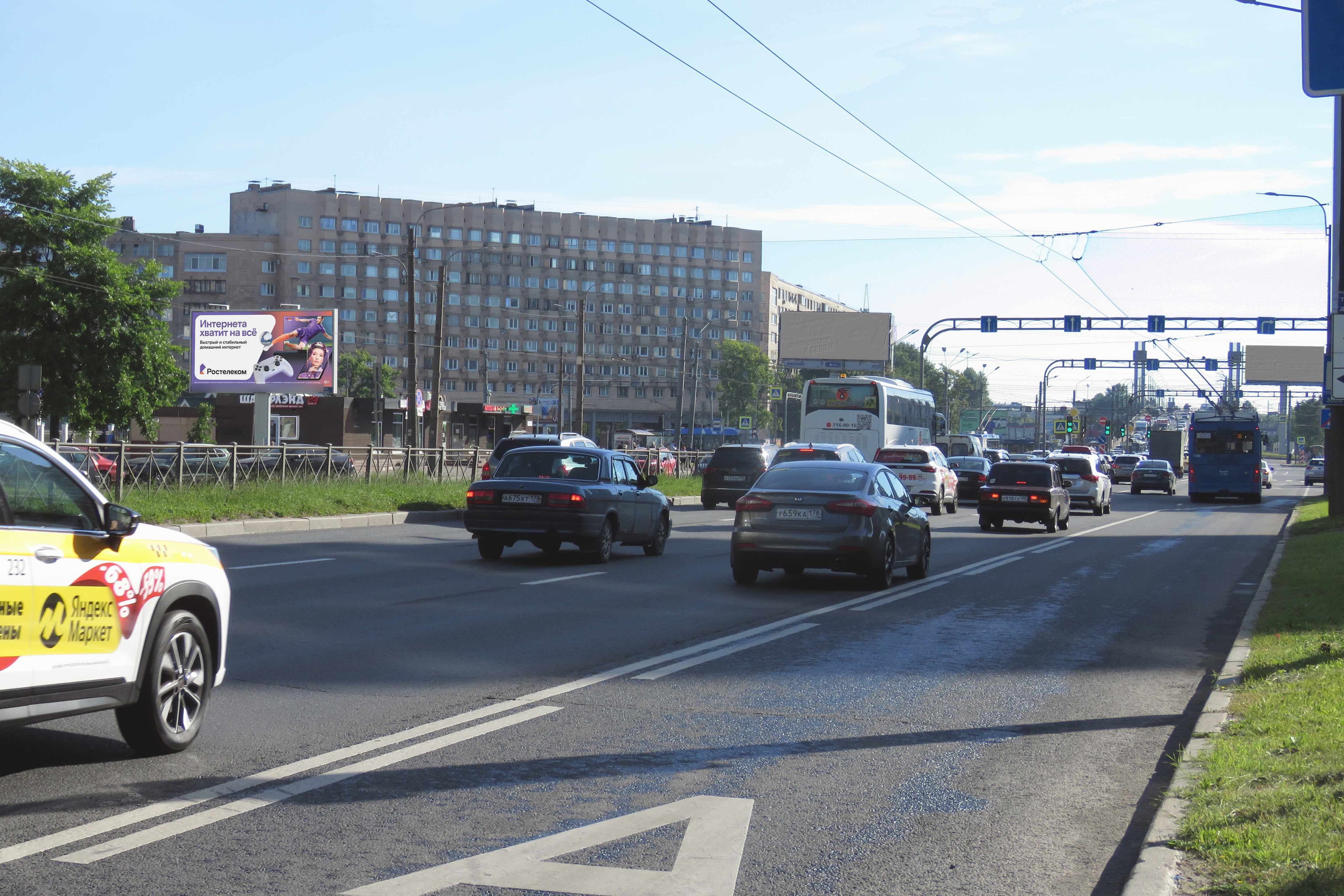 Фотография рекламного носителя, тип: Билборд 3x6, адрес: Славы пр-т., д.53 Х Пражская ул., Санкт-Петербург, Россия. Сторона Б №121047