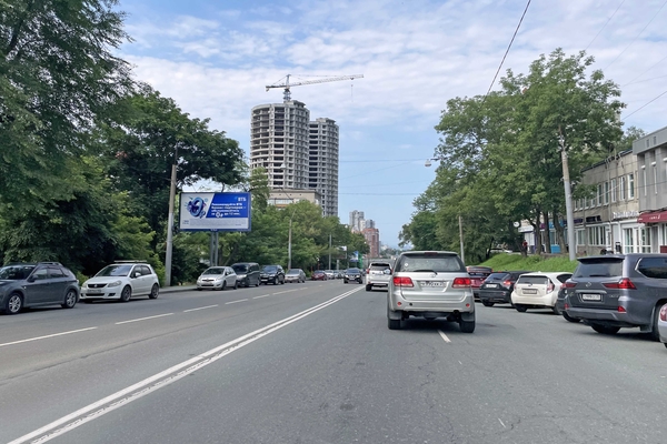 Фотография рекламного носителя, тип: Билборд 3x6, адрес: Океанский пр-т., д.68, Владивосток, Приморский край, Россия. Сторона Б №154084