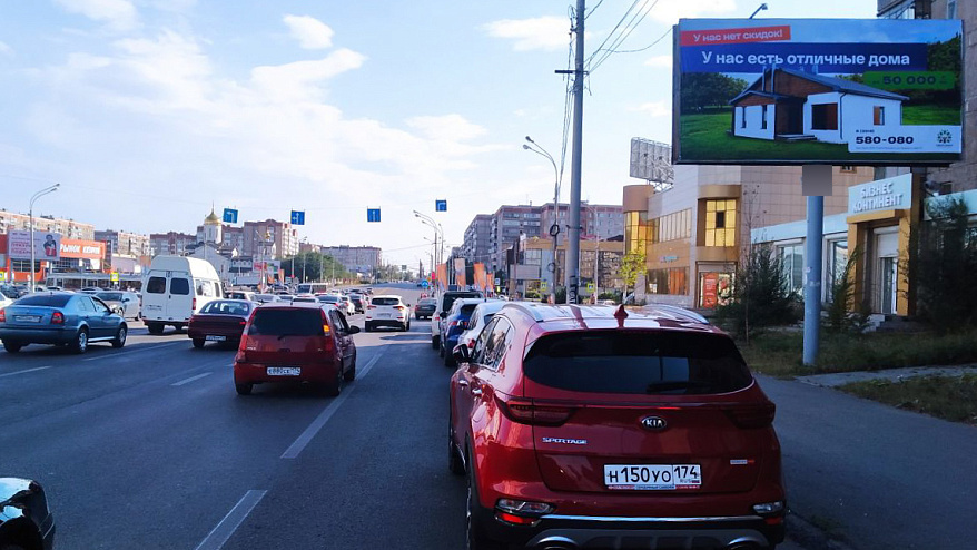 Фотография рекламного носителя, тип: Билборд 3x6, адрес: Ленина пр-т., д.154 Х Труда ул., Магнитогорск, Челябинская область, Россия. Сторона A №200262