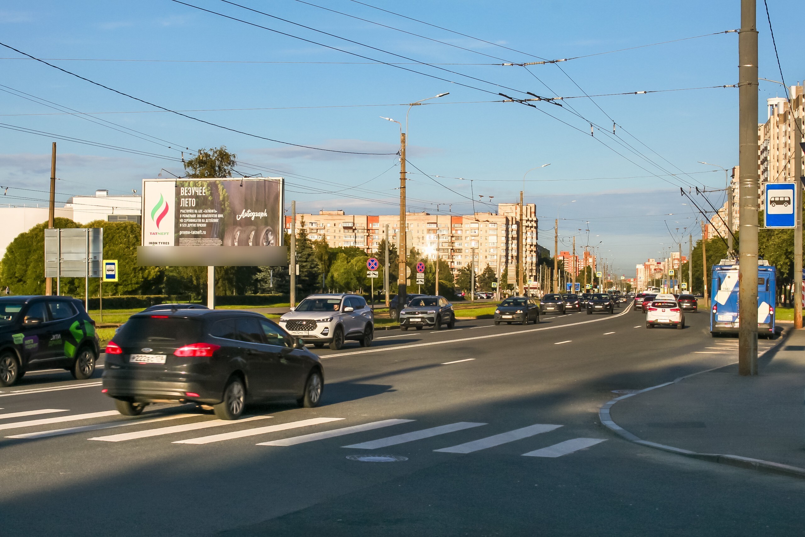 Фотография рекламного носителя, тип: Билборд 3x6, адрес: Ветеранов пр-т., д.142 Х Добровольцев ул., Санкт-Петербург, Россия. Сторона Б №118620