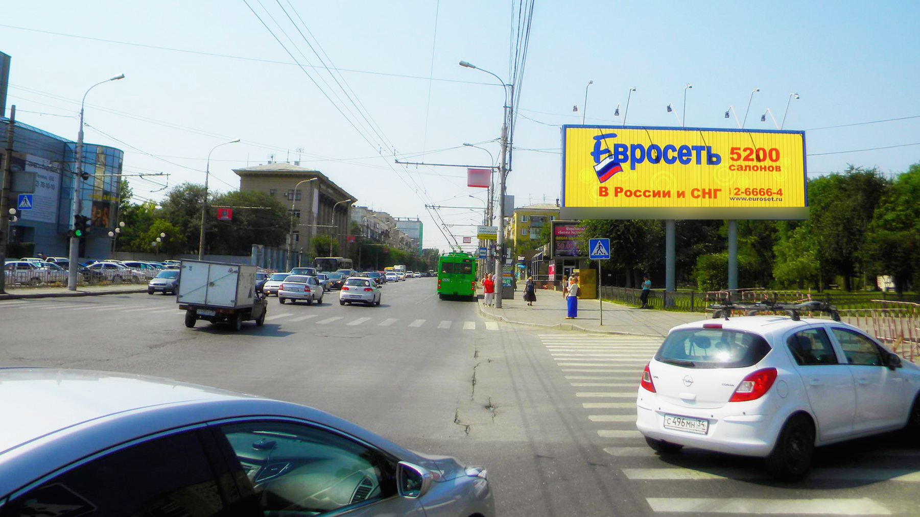 Фотография рекламного носителя, тип: Суперсайт 4x12, адрес: Рабоче-Крестьянская ул. Х Калинина ул., поз.1, Волгоград, Волгоградская область, Россия. Сторона А1-A3 №508637