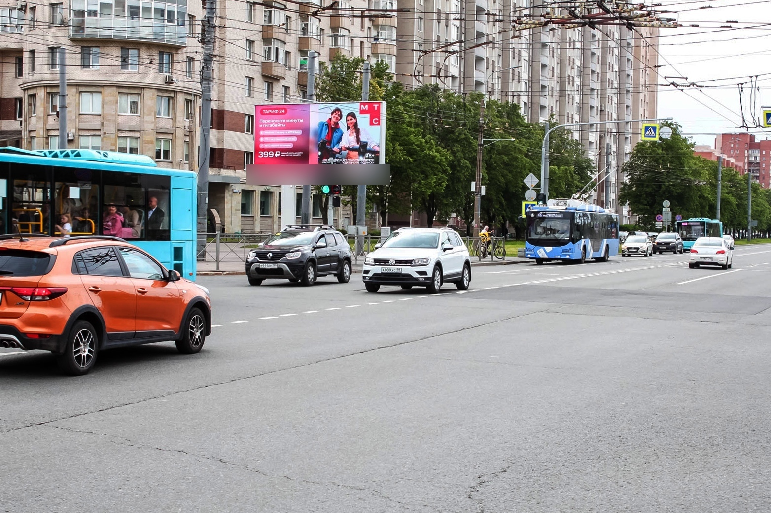 Фотография рекламного носителя, тип: Билборд 3x6, адрес: Ветеранов пр-т., д.130 Х Партизана Германа ул., Санкт-Петербург, Россия. Сторона Б1 №118626