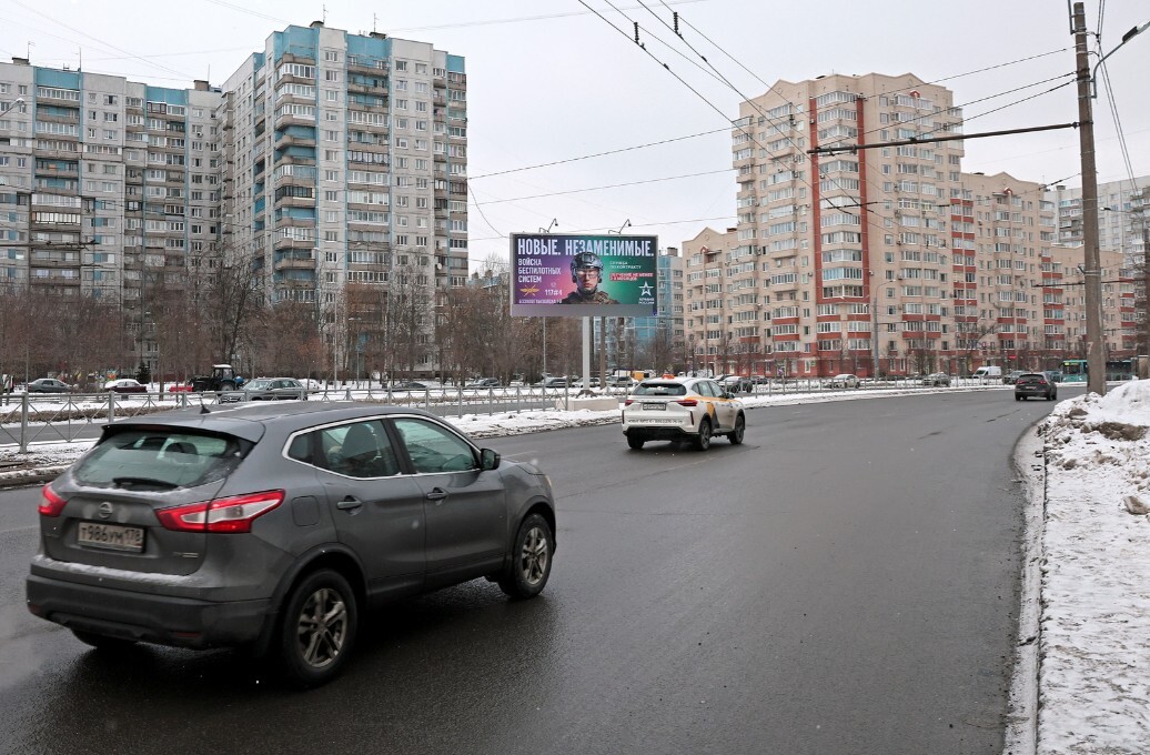 Фотография рекламного носителя, тип: Билборд 3x6, адрес: Кораблестроителей пр-т., д.42, Санкт-Петербург, Россия. Сторона А1 №119284