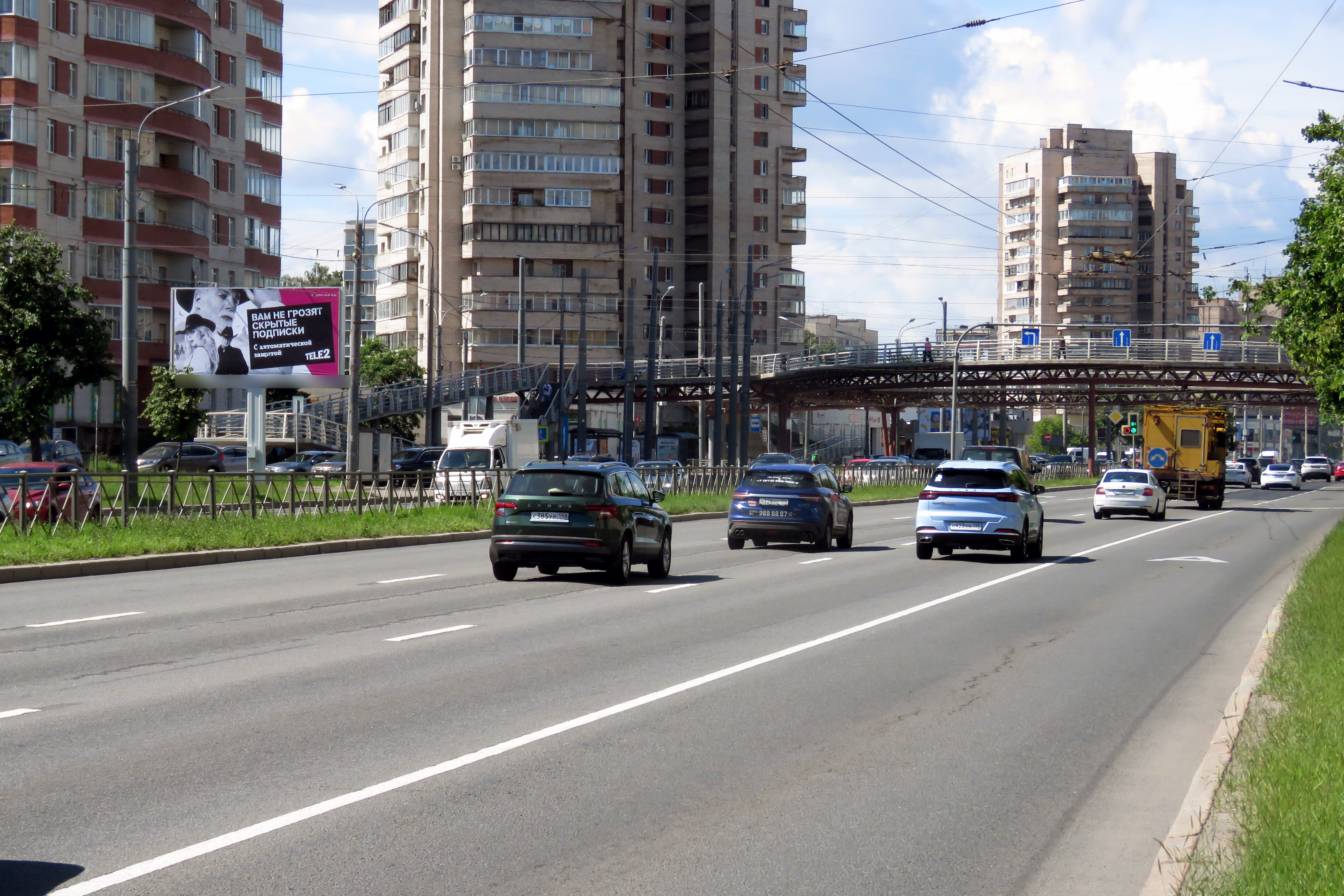 Фотография рекламного носителя, тип: Билборд 3x6, адрес: Славы пр-т., д.23, корп.1 Х Будапештская ул., Санкт-Петербург, Россия. Сторона Б1 №121052