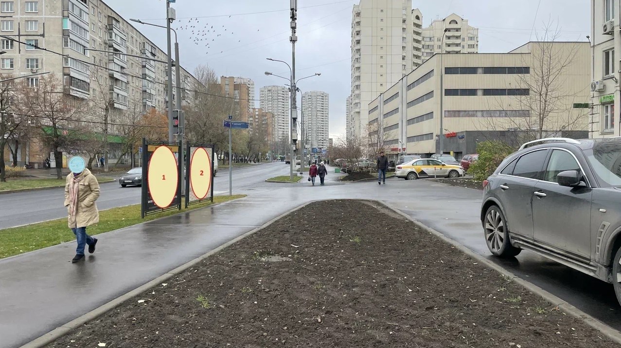 Фотография рекламного носителя, тип: Афиша 1.75x1.8, адрес: Гурьянова ул., д.2, корп.1, стенд 2, Москва, Россия. Сторона B №886665