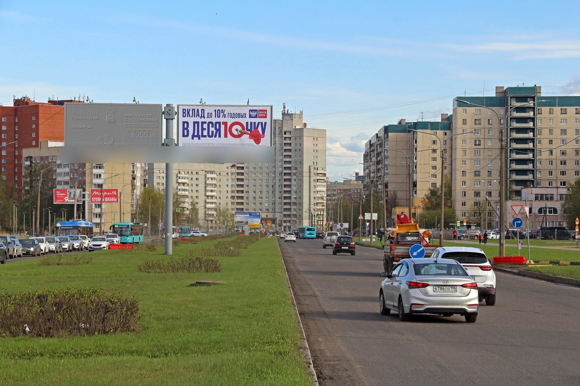 Фотография рекламного носителя, тип: Билборд 3x6, адрес: Королева пр-т., д.40 Х Ольховая ул., Санкт-Петербург, Россия. Сторона А2 №119288