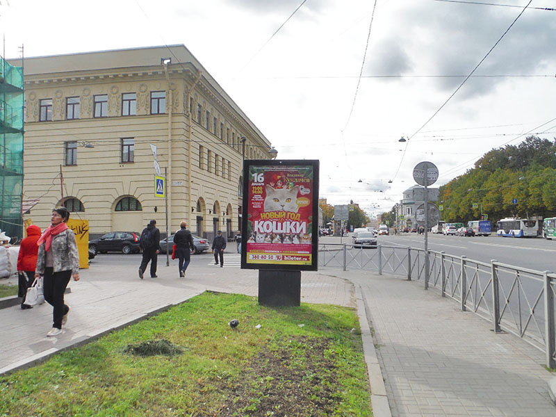 Фотография рекламного носителя, тип: Ситиформат 1.8x1.2, адрес: Загородный пр-т., д.50 Х Подъездной пер., Санкт-Петербург, Россия. Сторона В №164073