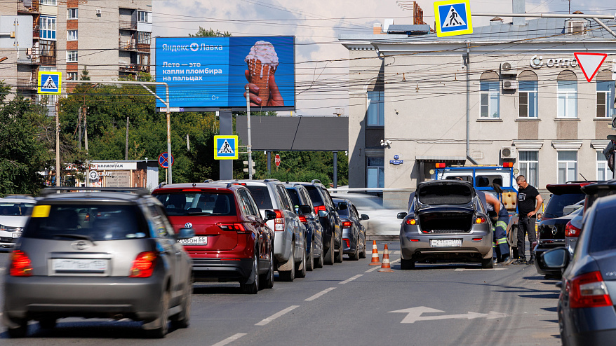 Фотография рекламного носителя, тип: Билборд 3x6, адрес: Циолковского ул., Омск, Омская область, Россия. Сторона А1-А10 №1010207