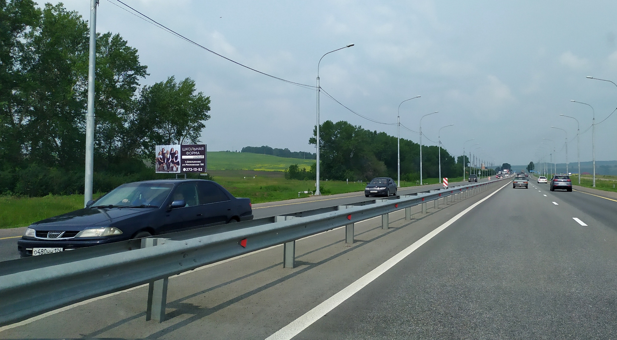 Фотография рекламного носителя, тип: Билборд 3x6, адрес: М-53 а/д., 799 500м, Красноярский край, Россия. Сторона Б №1361775