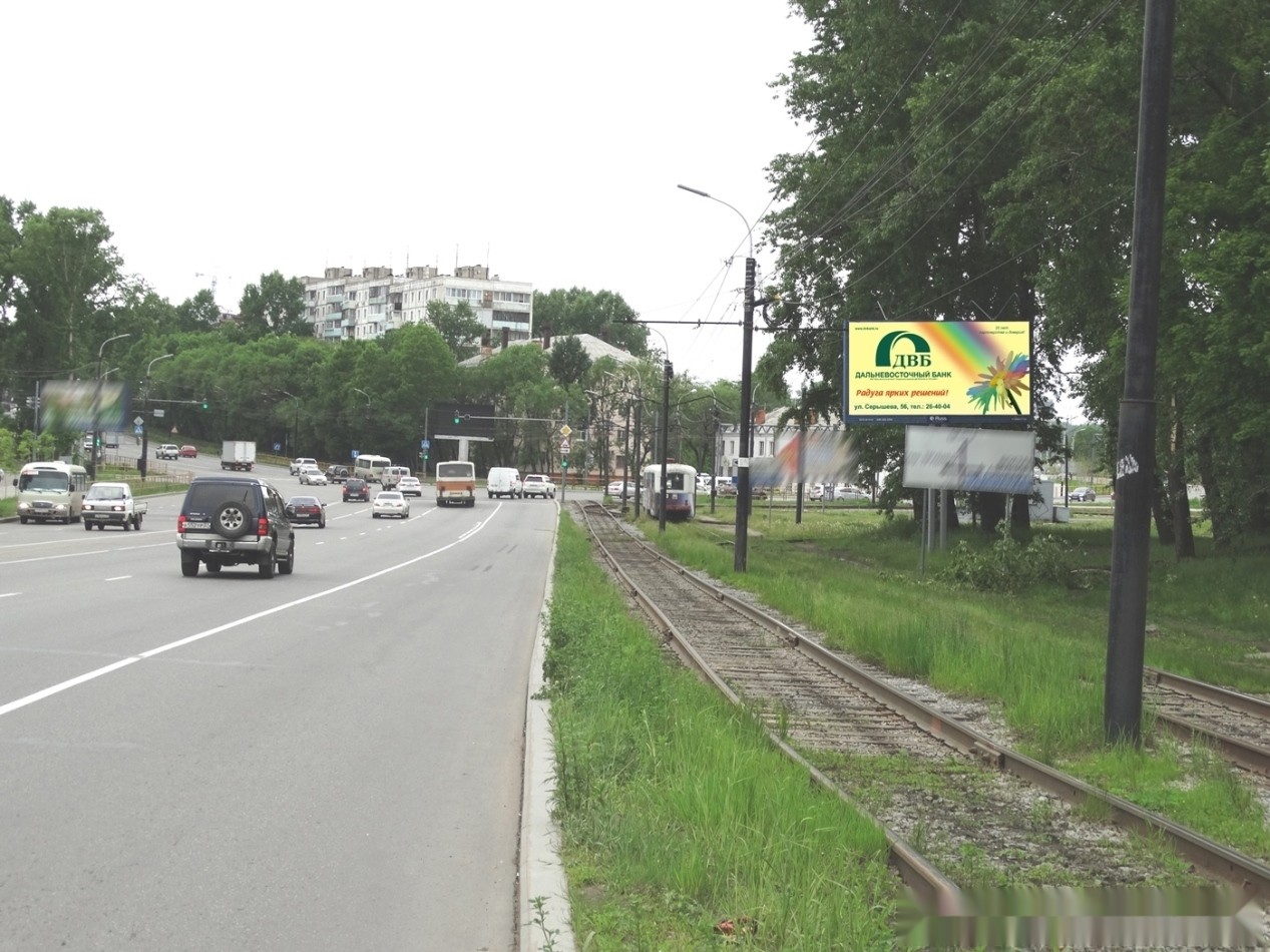 Фотография рекламного носителя, тип: Билборд 3x6, адрес: Волочаевская ул., д. 22 Х Трубный пер., Хабаровск, Хабаровский край, Россия. Сторона А №157600
