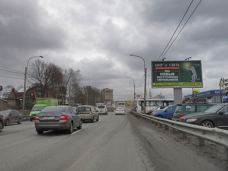 Фотография рекламного носителя, тип: Билборд 3x6, адрес: Выборгское ш., д.212, Санкт-Петербург, Россия. Сторона A №168798