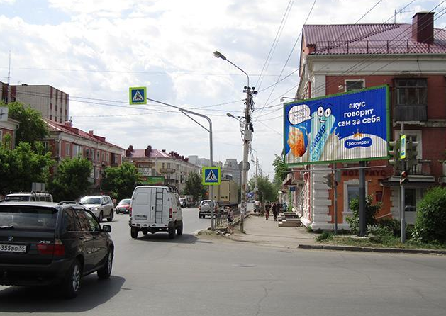 Фотография рекламного носителя, тип: Билборд 3x6, адрес: Герцена ул., д.65 Х Октябрьская ул., Омск, Омская область, Россия. Сторона А1 №197551
