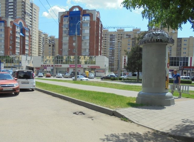 Фотография рекламного носителя, тип: Пиллар 3x1.4, адрес: 40 лет Победы ул., д.63, Краснодар, Краснодарский край, Россия. Сторона C №1349455