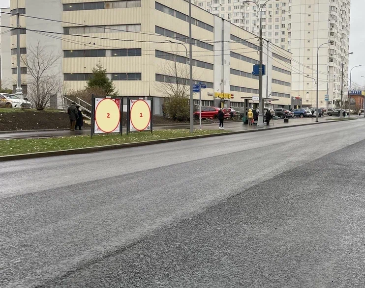 Фотография рекламного носителя, тип: Афиша 1.75x1.8, адрес: Гурьянова ул., д.4, стенд 2, Москва, Россия. Сторона A №886666