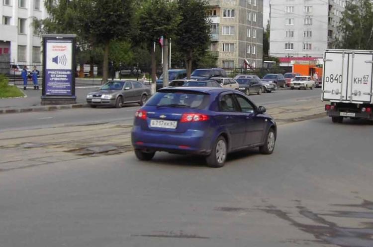 Фотография рекламного носителя, тип: Ситиформат 1.8x1.2, адрес: Багратиона ул., д.3, поз.2, Смоленск, Смоленская область, Россия. Сторона Б №1327878