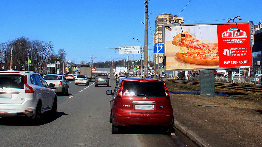 Фотография рекламного носителя, тип: Билборд 3x6, адрес: Витебский пр-т. Х Парковая ул., д.7, Санкт-Петербург, Россия. Сторона A №170775