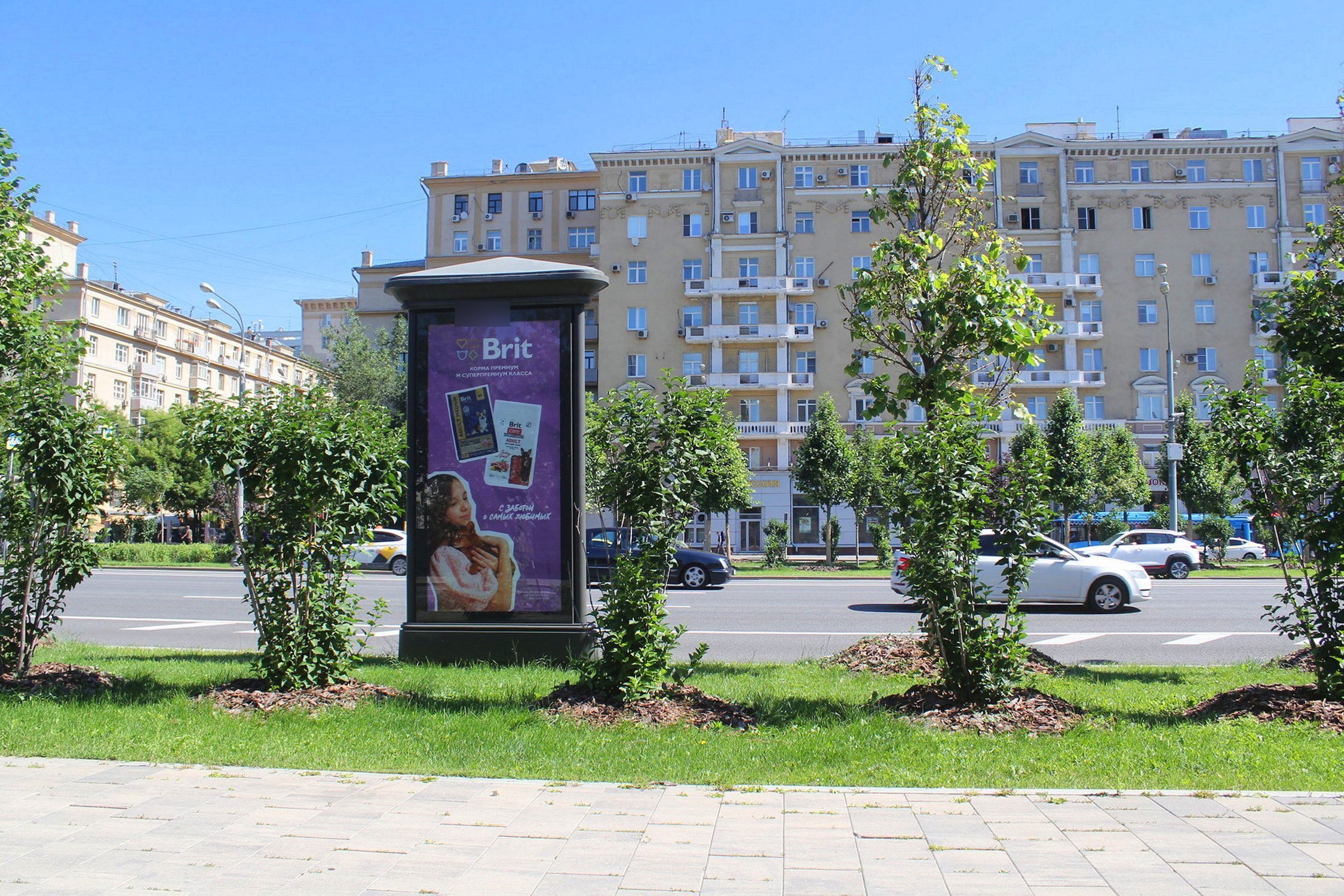 Фотография рекламного носителя, тип: Пиллар 3x1.4, адрес: Ленинградский пр-т., д.5, стр.1, Москва, Россия. Сторона С №329762