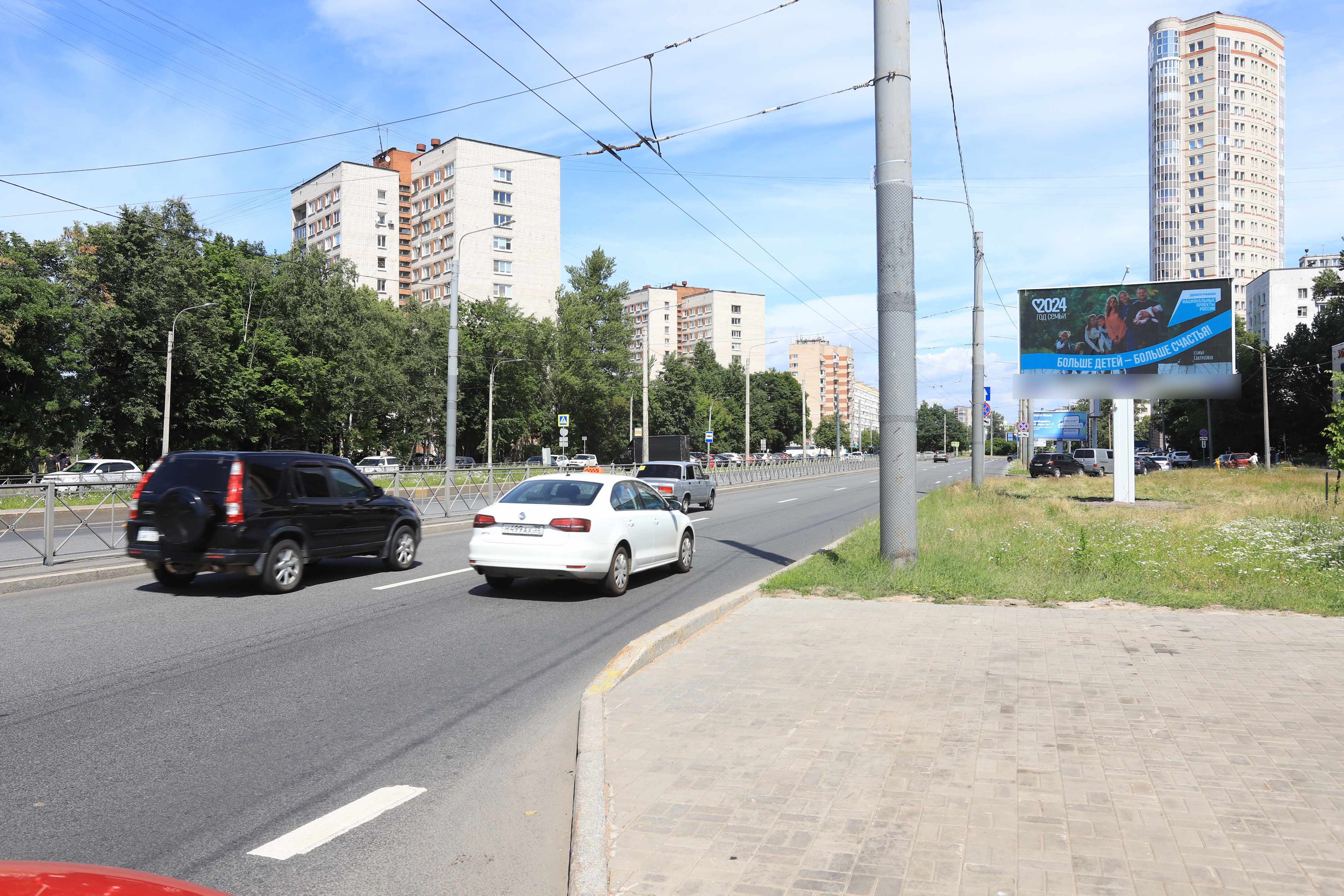 Фотография рекламного носителя, тип: Билборд 3x6, адрес: Ветеранов пр-т., д.36, корпус 2, Санкт-Петербург, Россия. Сторона А1 №106172