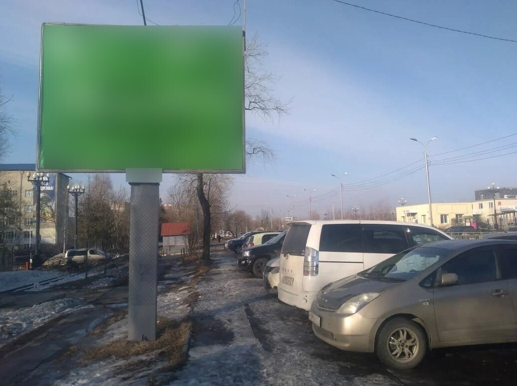 Фотография рекламного носителя, тип: Ситиборд 2.7x3.7, адрес: Краснодарская ул., д.9Б, Хабаровск, Хабаровский край, Россия. Сторона Б №1395492