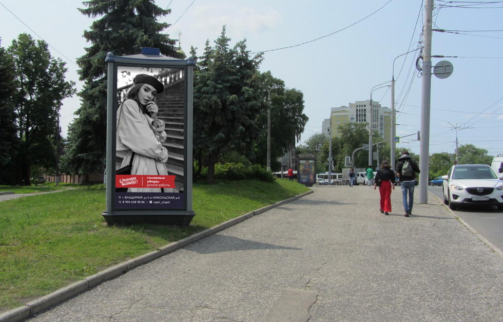 Фотография рекламного носителя, тип: Пиллар 3x1.4, адрес: Студеная гора ул., д.22а, Владимир, Владимирская область, Россия. Сторона Б №159196