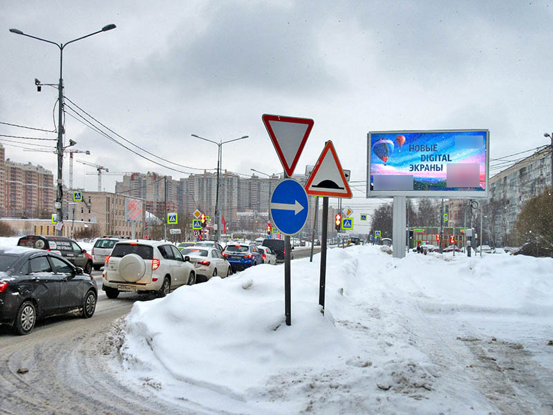 Фотография рекламного носителя, тип: Билборд 3x6, адрес: Северный пр-т., д.20, корп.2, Санкт-Петербург, Россия. Сторона A1-А10 №168818