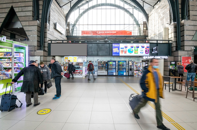 Фотография рекламного носителя, тип: Лайтбокс, адрес: ЖД вокзал «Ладожский», Заневский пр-т., д.73, Санкт-Петербург, Россия. Сторона/вариант А №991142