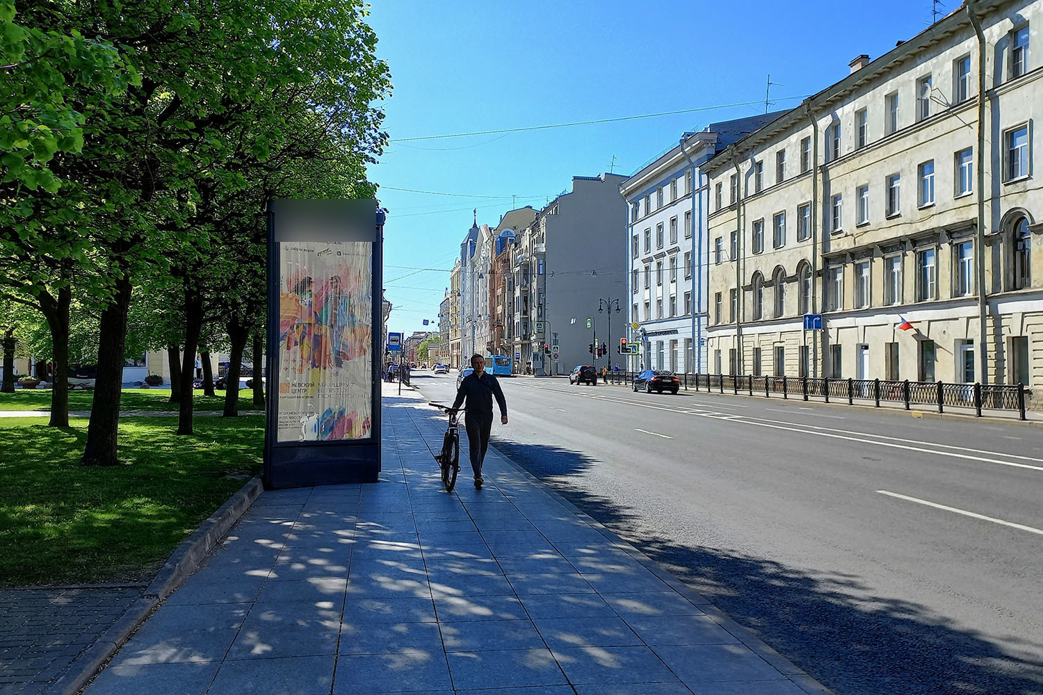 Фотография рекламного носителя, тип: Пиллар 3x1.4, адрес: Шпалерная ул., д.50а, Санкт-Петербург, Россия. Сторона Б №687751