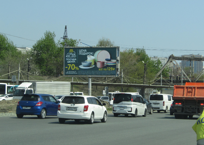 Фотография рекламного носителя, тип: Билборд 3x6, адрес: Луговая ул., поз.1, Владивосток, Приморский край, Россия. Сторона А2 №949284