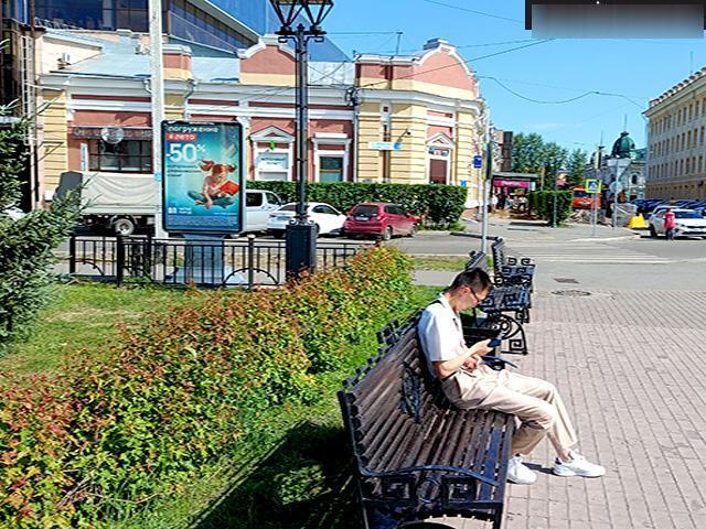 Фотография рекламного носителя, тип: Ситиформат 1.8x1.2, адрес: Свердлова ул., Иркутск, Иркутская область, Россия. Сторона Б №196753