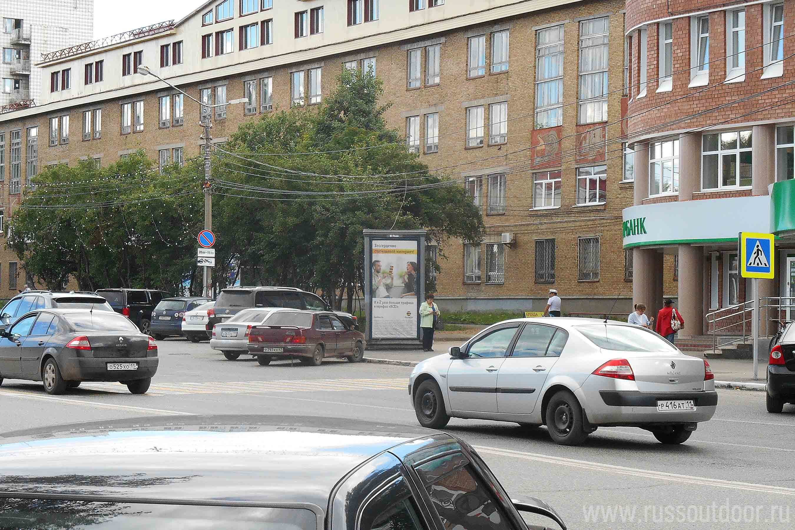 Фотография рекламного носителя, тип: Пиллар 3x1.4, адрес: Коммунистическая ул., д.27а, Сыктывкар, Республика Коми, Россия. Сторона А №330340