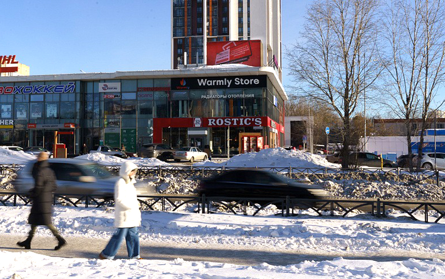 Фотография рекламного носителя, тип: Медиафасад, адрес: Московская ул., д.281 Х Волгоградская ул., Екатеринбург, Свердловская область, Россия. Сторона А1-А10 №868797