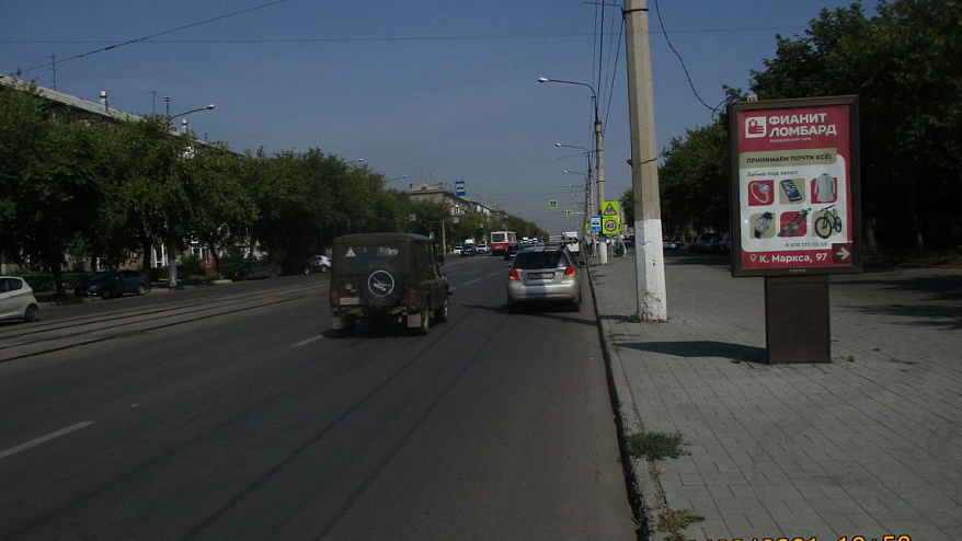 Фотография рекламного носителя, тип: Ситиформат 1.8x1.2, адрес: Карла Маркса пр-т., д.97, поз.4, Магнитогорск, Челябинская область, Россия. Сторона A №199674