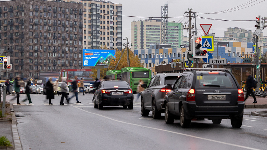 Фотография рекламного носителя, тип: Билборд 3x6, адрес: Ленинградская ул. Х Центральная ул., Кудрово, Ленинградская область, Россия. Сторона A1-A12 №717293