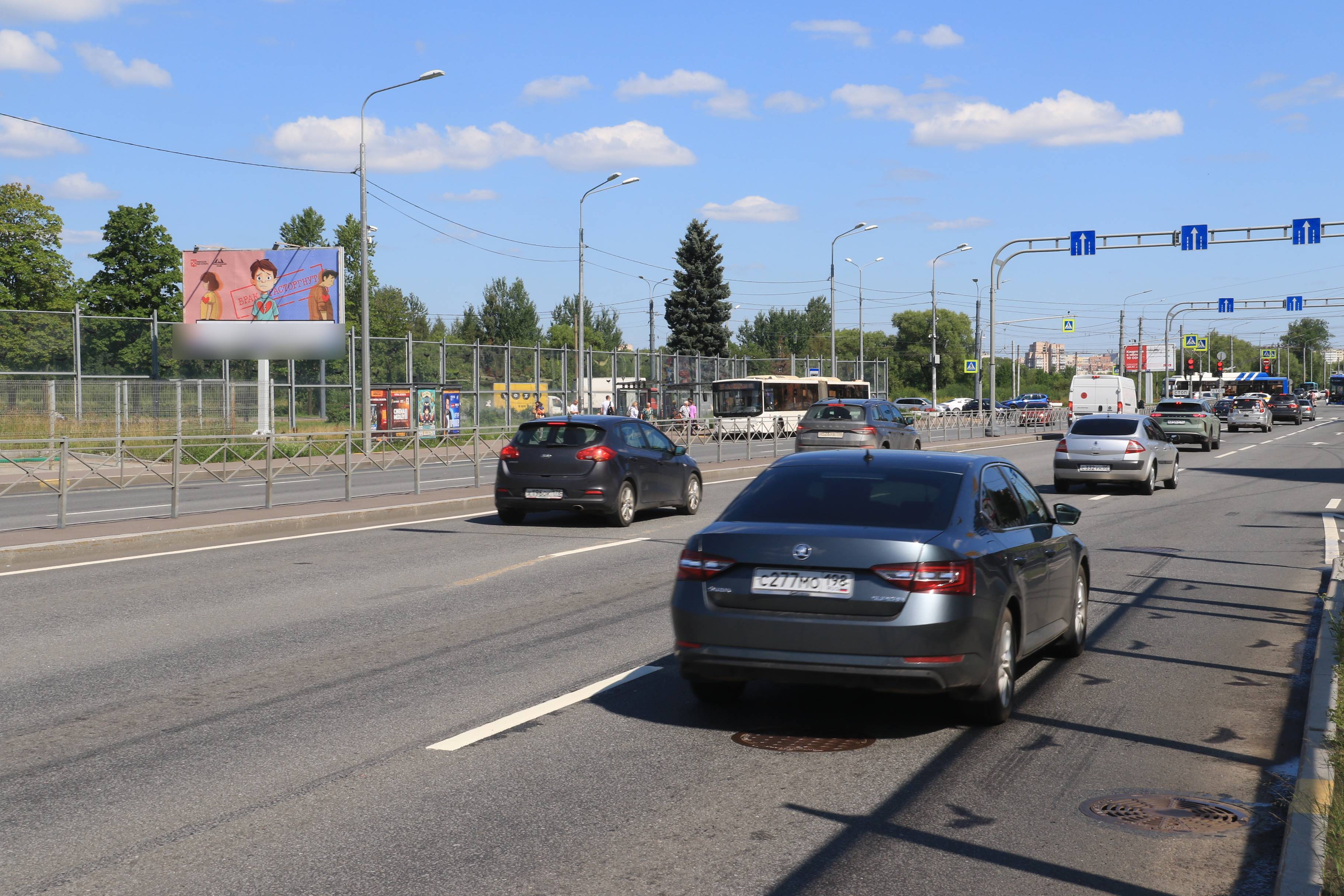 Фотография рекламного носителя, тип: Билборд 3x6, адрес: Маршала Жукова пр-т., д.70, корп.1, Санкт-Петербург, Россия. Сторона Б1 №708263