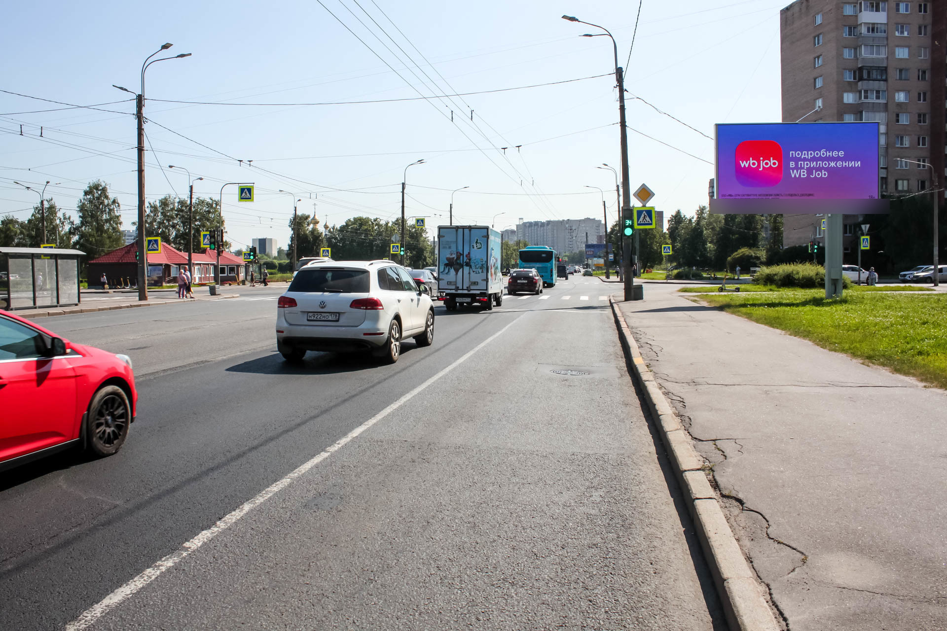 Фотография рекламного носителя, тип: Билборд 3x6, адрес: Ветеранов пр-т. Х Тамбасова ул., Санкт-Петербург, Россия. Сторона А1 №106441