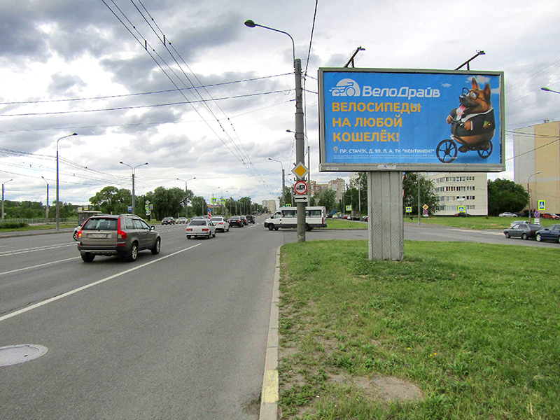 Фотография рекламного носителя, тип: Билборд 3x6, адрес: Маршала Жукова пр-т., д.66, корп.1 Х Бурцева ул., Санкт-Петербург, Россия. Сторона A №169341