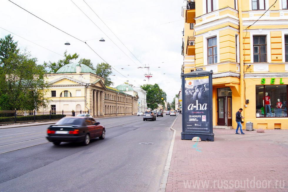 Фотография рекламного носителя, тип: Пиллар 3x1.4, адрес: Лебедева ул., д.17 Х Финский пер., Санкт-Петербург, Россия. Сторона А №144229
