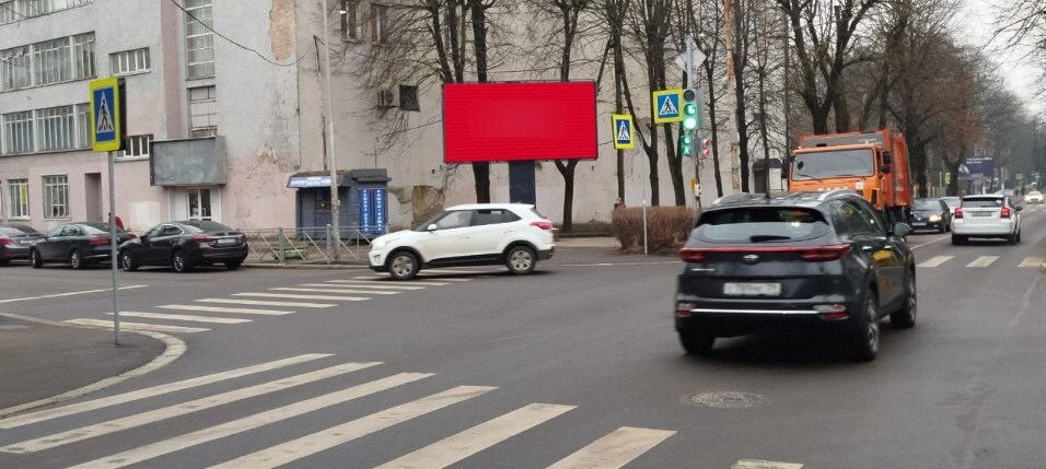 Фотография рекламного носителя, тип: Билборд 3x6, адрес: Кирова ул. Х Брамса ул., Калининград, Калининградская область, Россия. Сторона А1-А10 №222327