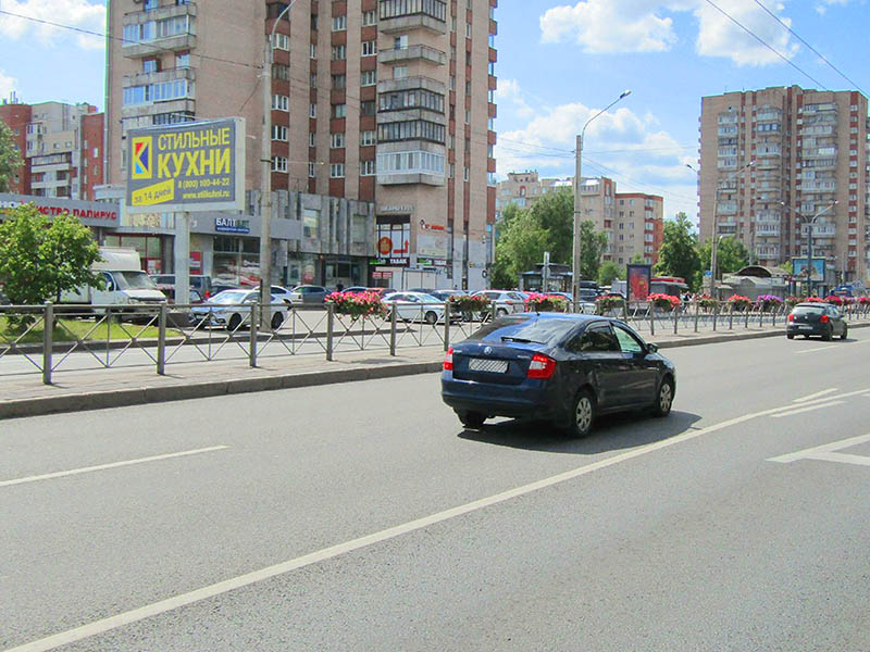 Фотография рекламного носителя, тип: Билборд 3x6, адрес: Ленинский пр-т., д.129, корп.6, Санкт-Петербург, Россия. Сторона В №164884