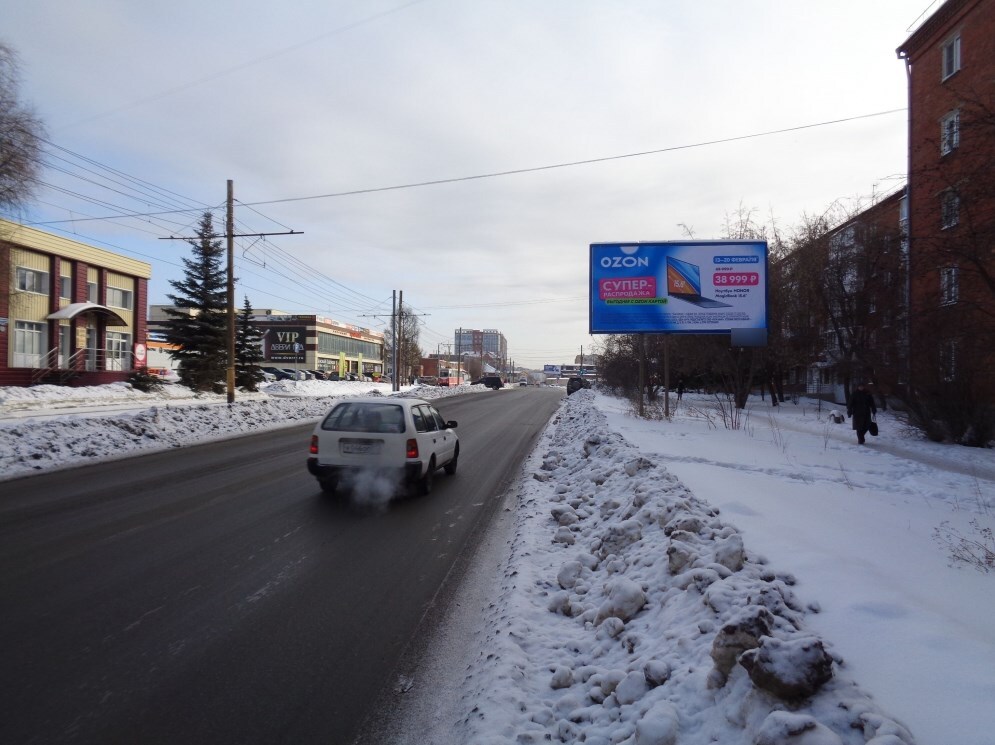 Фотография рекламного носителя, тип: Билборд 3x6, адрес: Октябрьская ул., д.125, Омск, Омская область, Россия. Сторона А №1010163