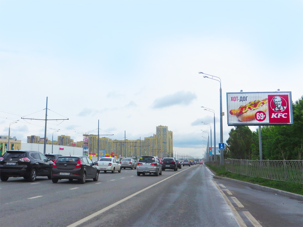 Фотография рекламного носителя, тип: Билборд 3x6, адрес: Победы пр-т., д.100, Казань, Республика Татарстан, Россия. Сторона А1-A3 №232192