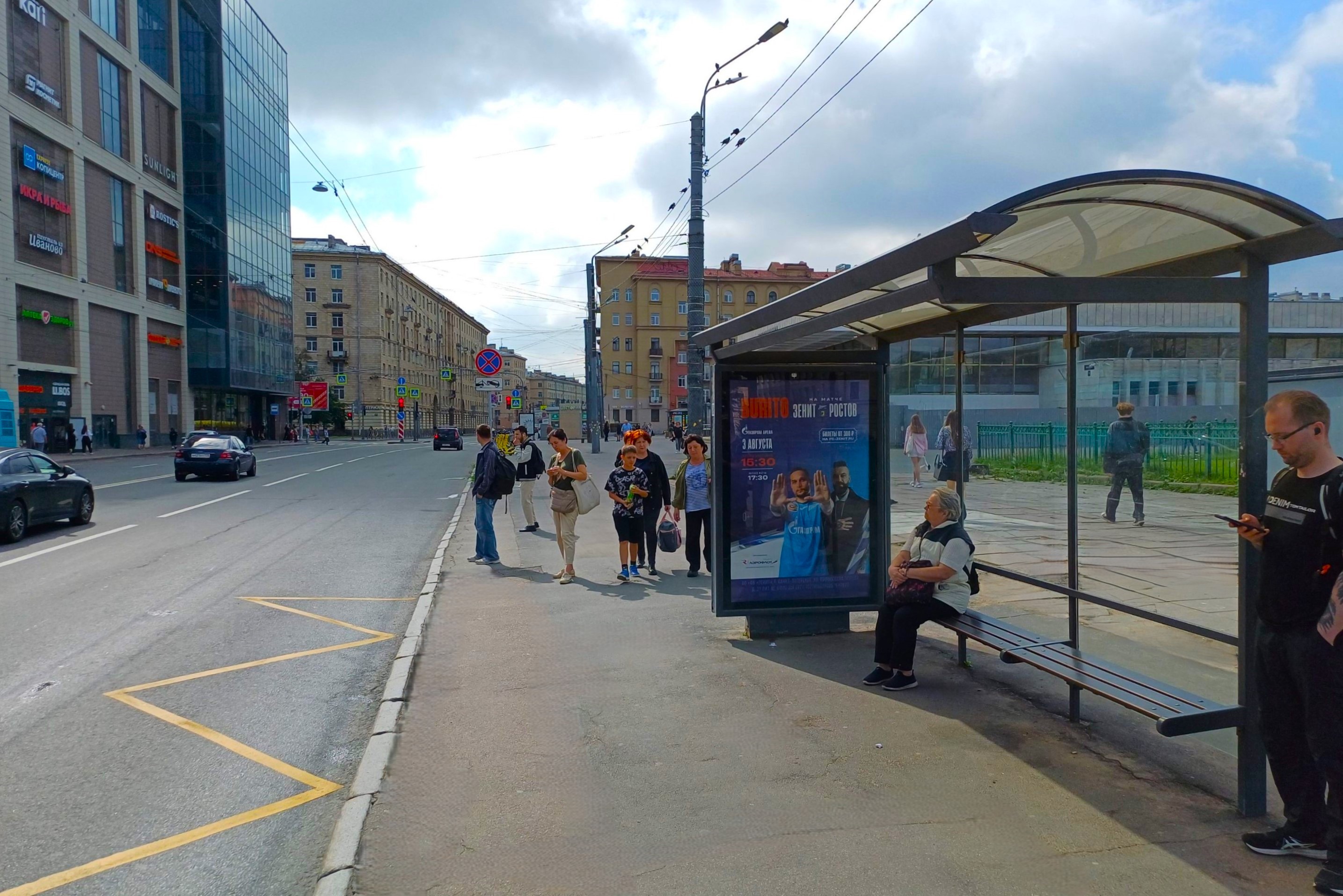 Фотография рекламного носителя, тип: Остановка 1.8x1.2, адрес: Бабушкина ул., д.38, к.2, Санкт-Петербург, Россия. Сторона А №137994