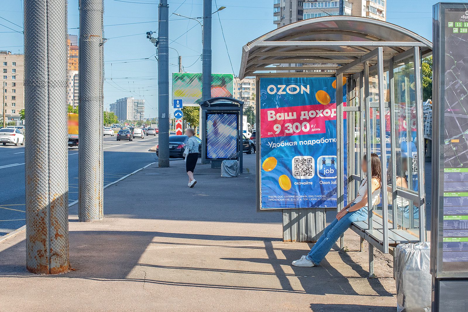 Фотография рекламного носителя, тип: Остановка 1.8x1.2, адрес: Славы пр-т. Х Будапештская ул., д.48, Санкт-Петербург, Россия. Сторона А №165836