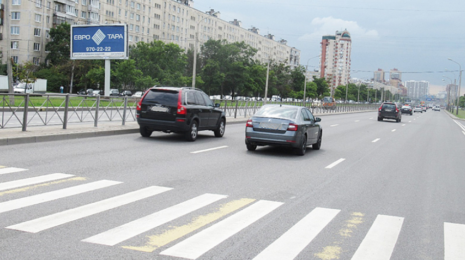 Фотография рекламного носителя, тип: Билборд 3x6, адрес: Дунайский пр-т. Х Загребский б-р., д.23, корп.1, Санкт-Петербург, Россия. Сторона В №165796