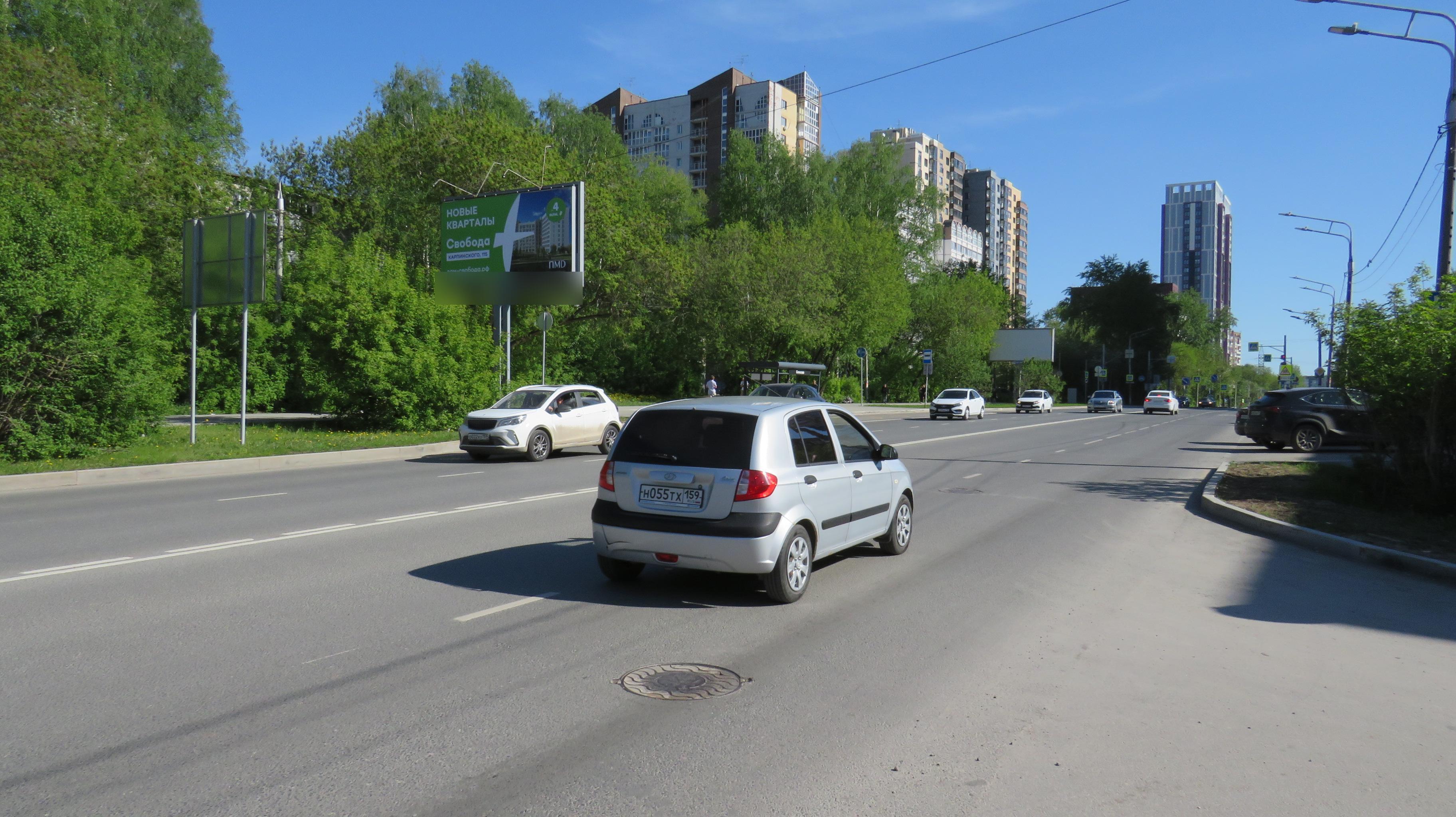 Фотография рекламного носителя, тип: Билборд 3x6, адрес: Карпинского ул. Х Сивкого ул., Пермь, Пермский край, Россия. Сторона Б №758190