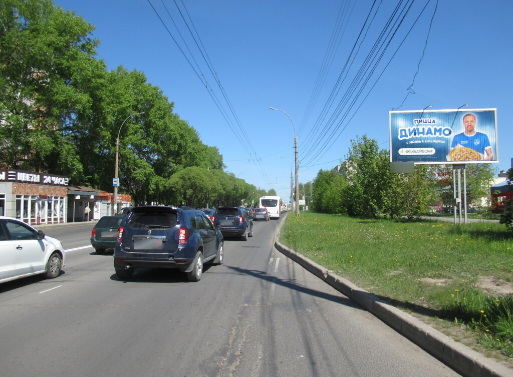 Фотография рекламного носителя, тип: Билборд 3x6, адрес: Ленинградская ул., ДК "ПЗ", Вологда, Вологодская область, Россия. Сторона А1-А3 №110915