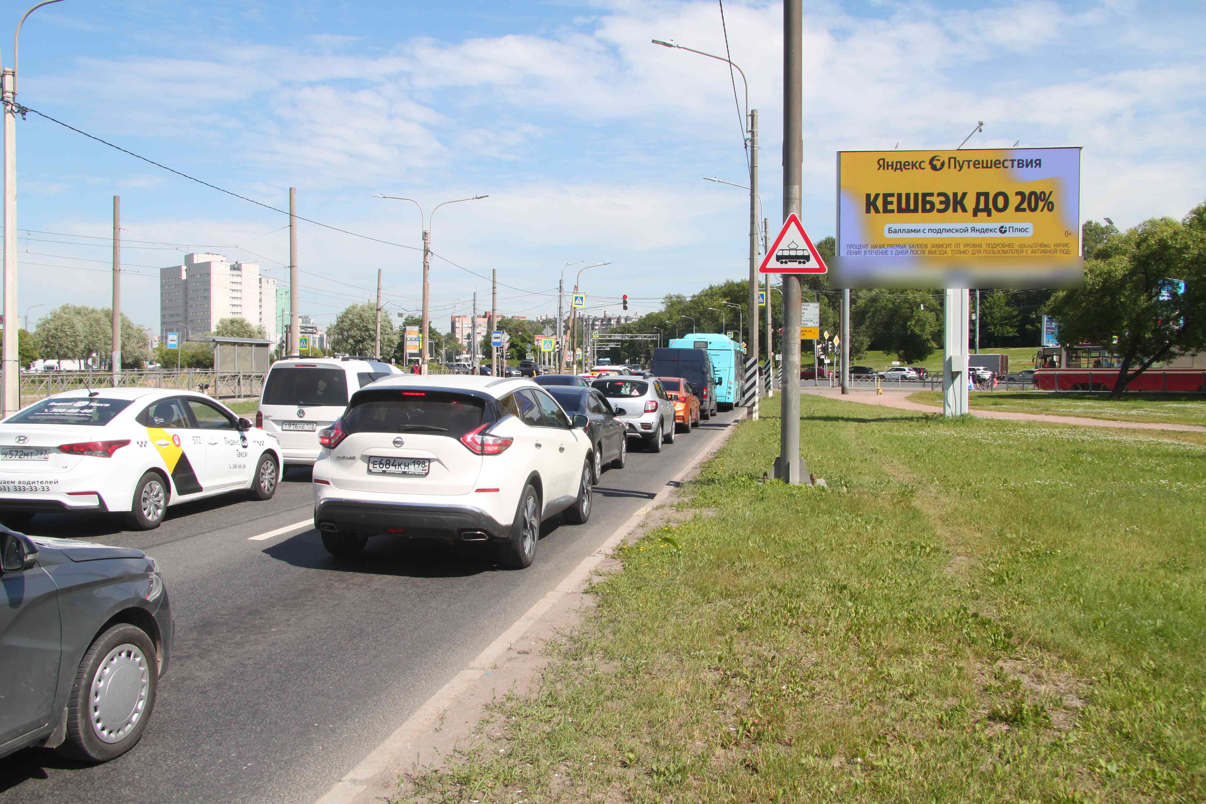 Фотография рекламного носителя, тип: Билборд 3x6, адрес: Петергофское ш., д.1, корп.1 Х Маршала Жукова пр-т., Санкт-Петербург, Россия. Сторона А1 №724785