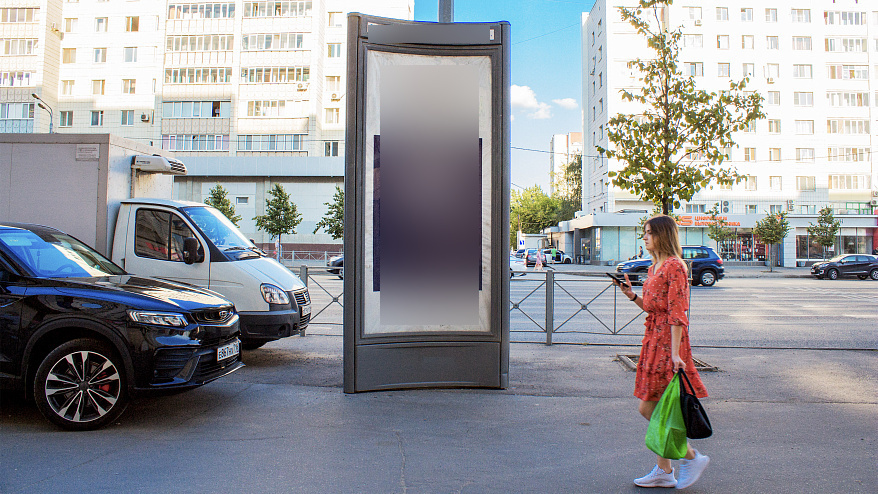 Фотография рекламного носителя, тип: Пиллар 3x1.4, адрес: Вишневского ул., д.14, поз.2, Казань, Республика Татарстан, Россия. Сторона C №686138