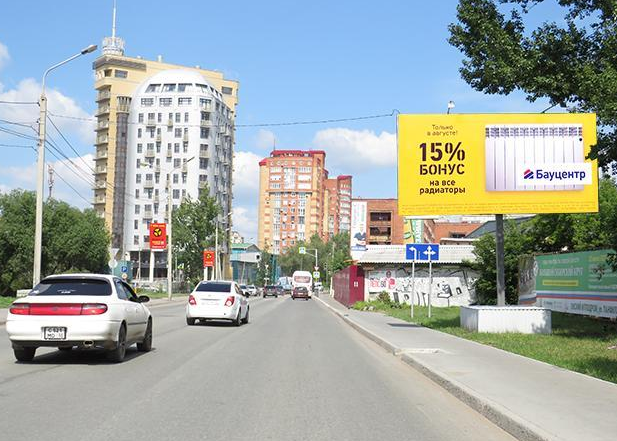 Фотография рекламного носителя, тип: Билборд 3x6, адрес: Панфилова ул., д.6, Омск, Омская область, Россия. Сторона А №616799